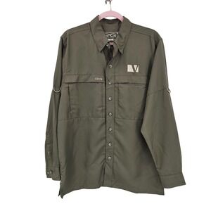GameGuard Outdoors Shirt Men M Green Microfiber Long Sleeve‎ Vented Fishing Hike